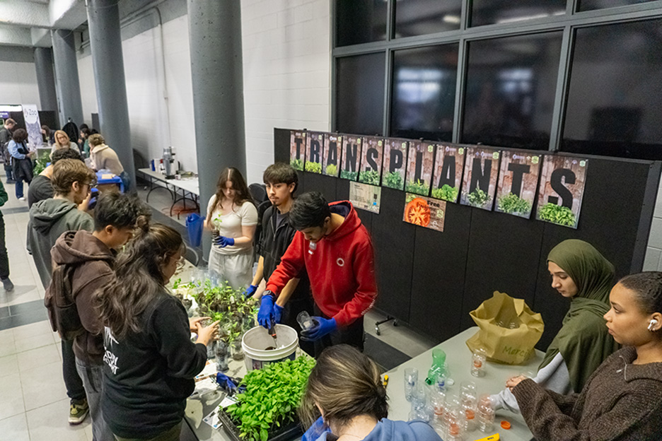 Graphic and Web Design students helping out at the event